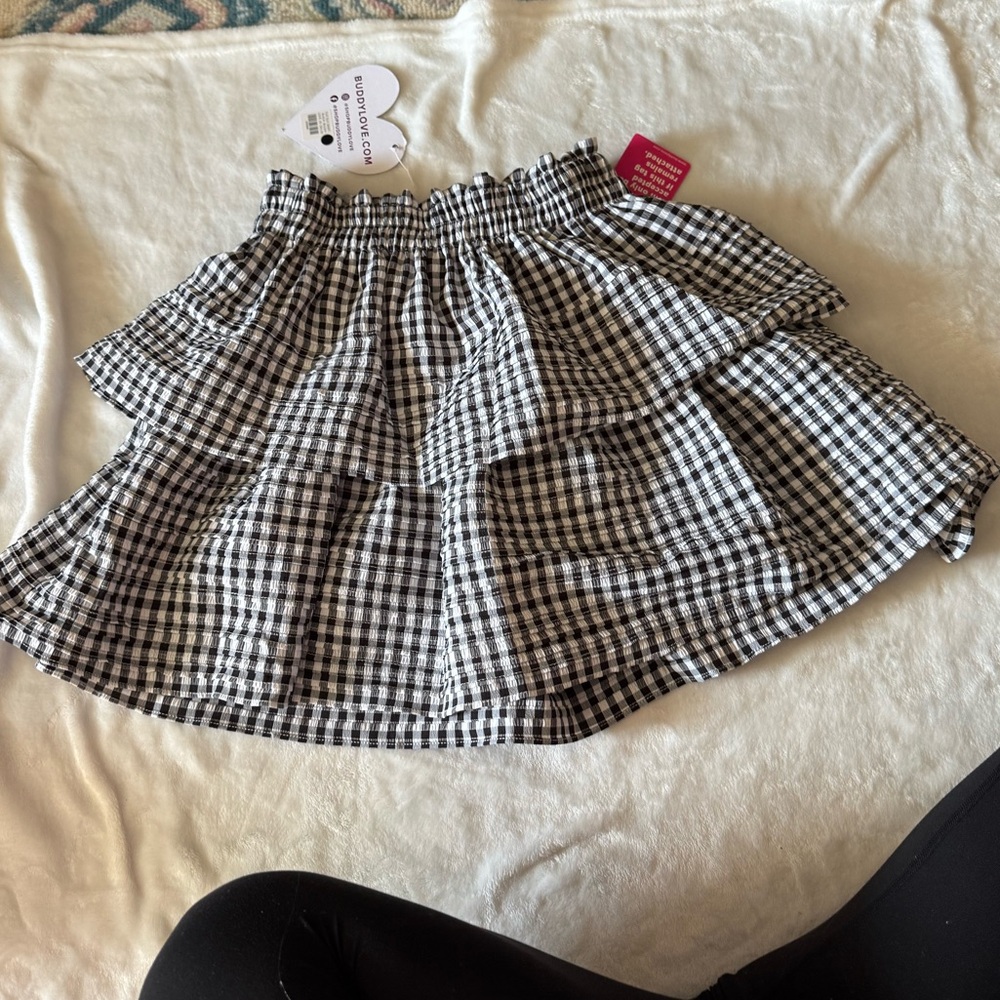 Black and White Gingham Skirt XS NWT